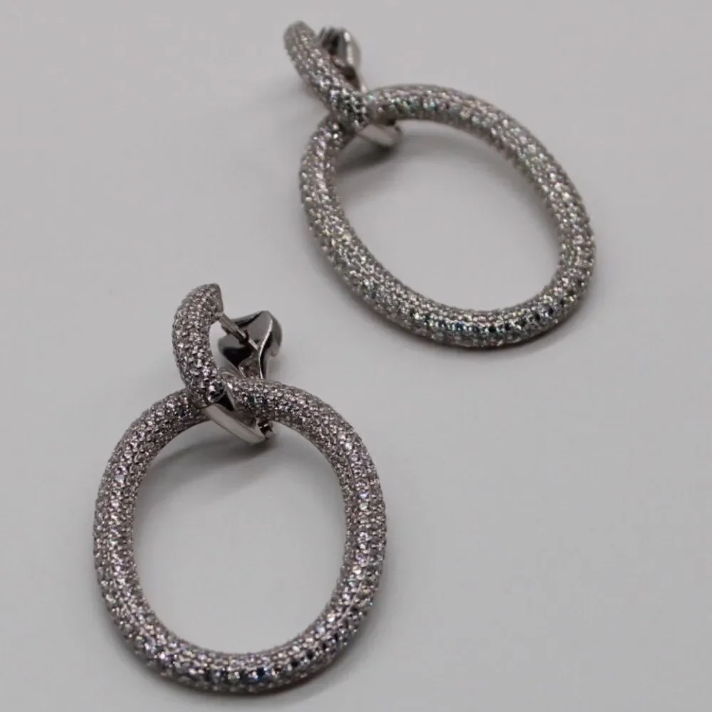Sterling Silver oval hoop earrings